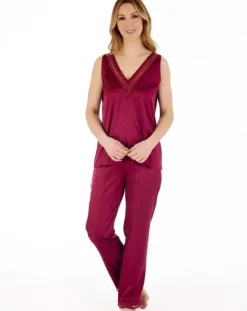Animal Jacquard Satin V Neck Cami & Trouser Set GL88722