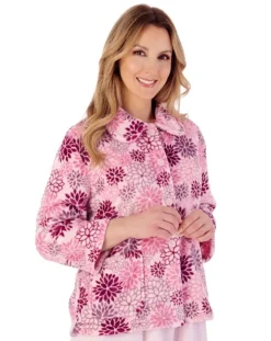 Bold Floral Flannel Fleece 25" Bedjacket BJ02310