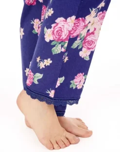 Bold Floral Flannel & Interlock Woven Pyjama PJ88207