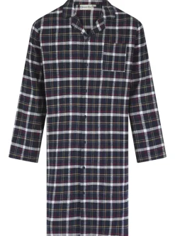 Brushed Check 42" Button Through Woven Nightshirt WR04805