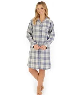 Brushed Check 38" Woven Nightshirt NS06205