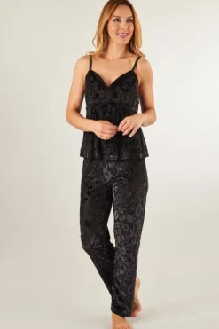Burnout Floral Velvet Pyjama Set GL8712