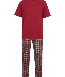 Check Flannel Jersey Top and Woven Trouser WR2801