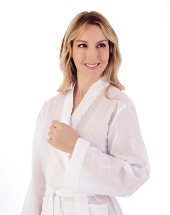 Circular Dobby Dot 45" Woven Kimono Wrap HC01235