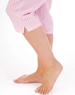 Classic Stripe Seersucker Woven Cropped Pyjama PJ01223