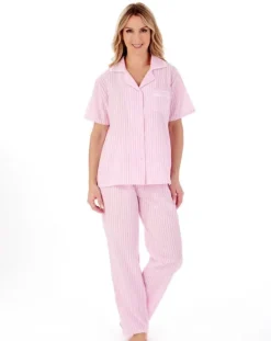 Classic Stripe Seersucker Woven Tailored Pyjama Set PJ01225
