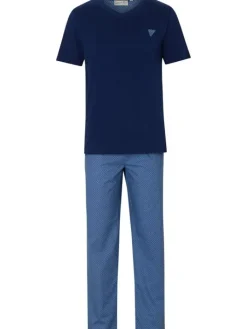Diamond and Spot Jersey Top & Woven Trouser Pyjama WR1802