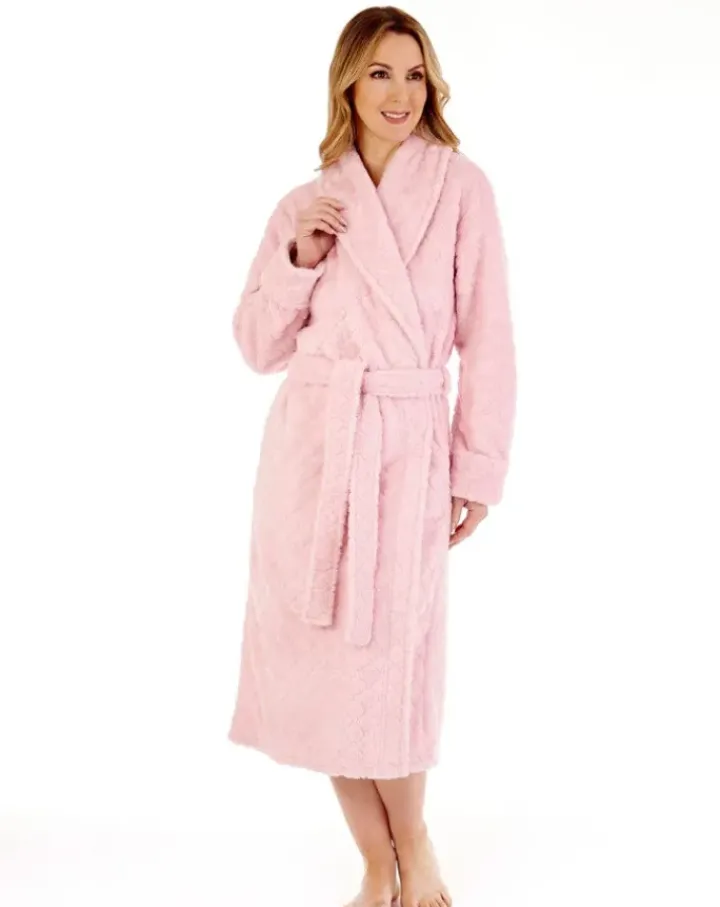 Diamond Flannel Fleece 46" Wrap Housecoat HC88352