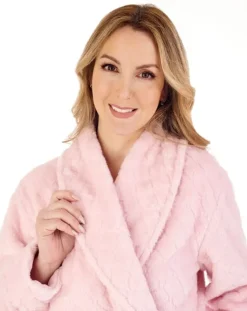 Diamond Flannel Fleece 46" Wrap Housecoat HC88352