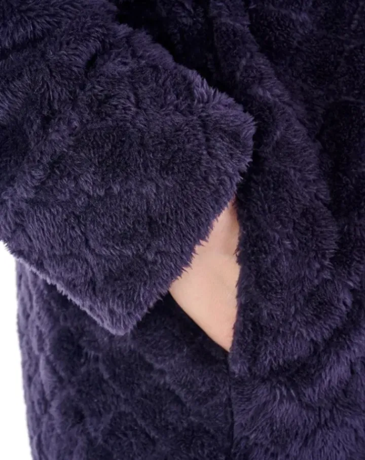 Diamond Flannel Fleece 46" Wrap Housecoat HC88352