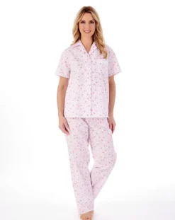 Ditsy Floral Print Woven Tailored Pyjama Set PJ01209