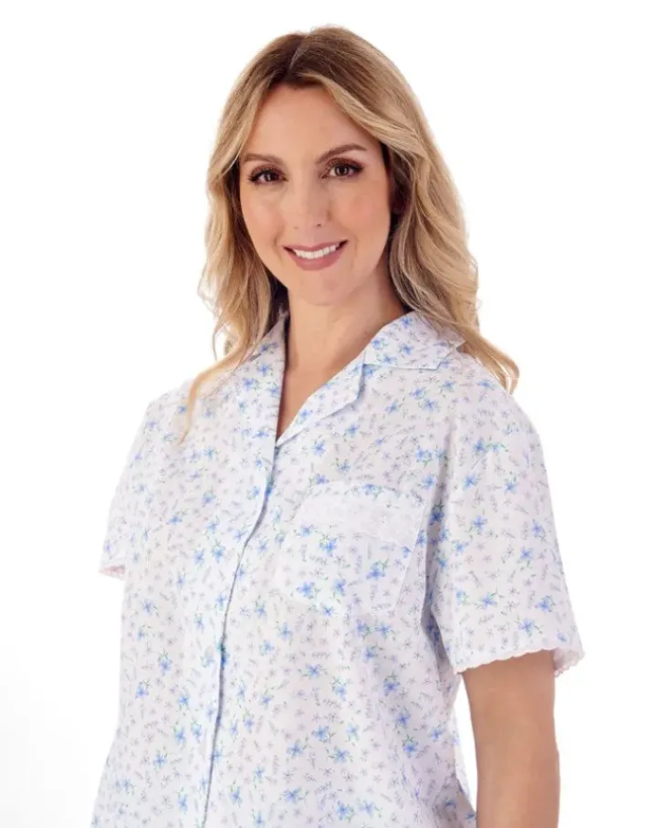 Ditsy Floral Print Woven Tailored Pyjama Set PJ01209