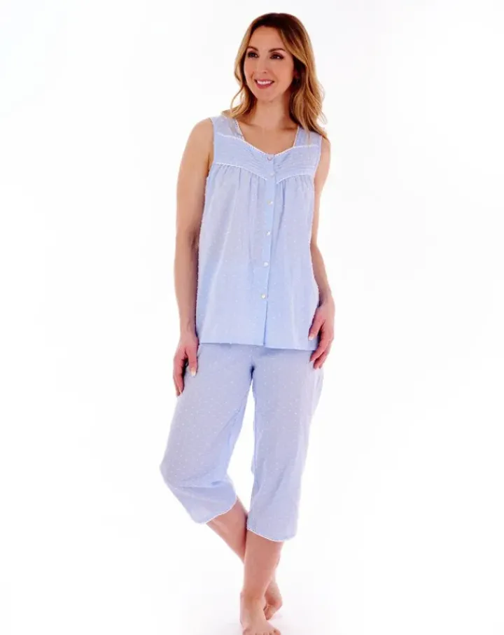 Dobby Dot Button Through Woven Pyjama PJ77233