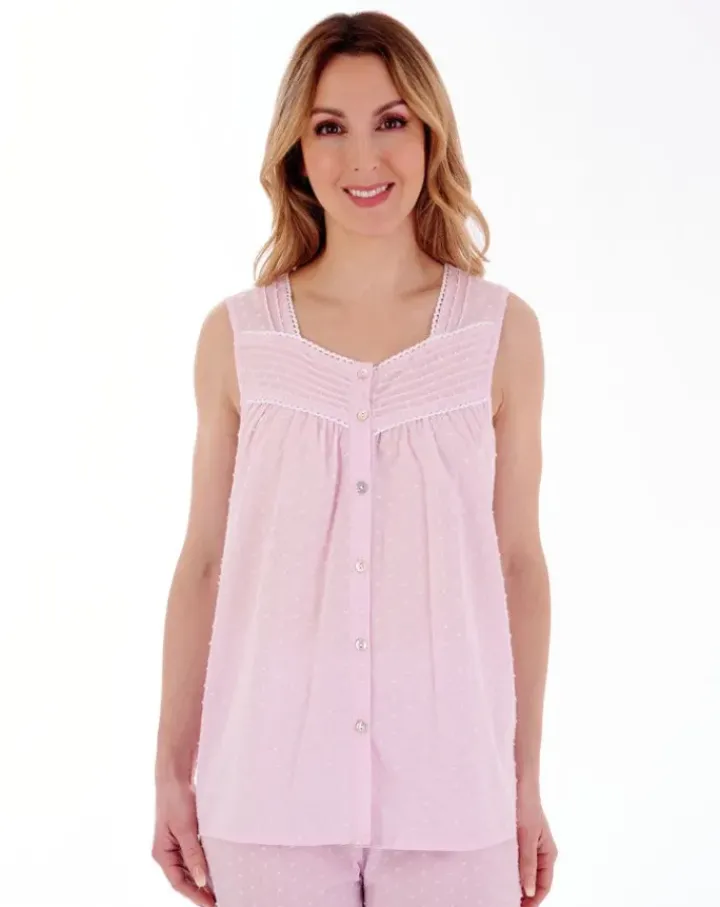 Dobby Dot Button Through Woven Pyjama PJ77233