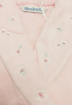 Embroidered Coral Fleece 46" Shawl Collar Wrap HC8307