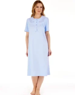 Embroidered Yoke 42" Interlock Jersey Nightdress ND88120