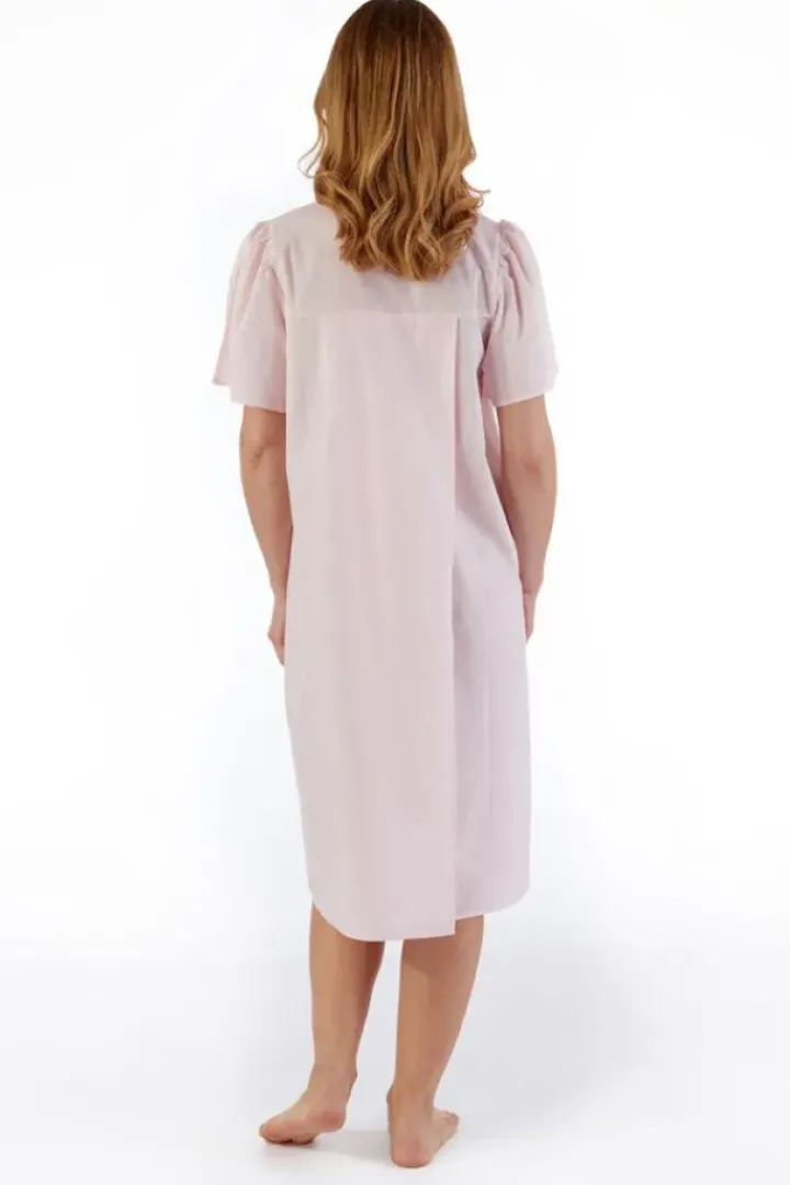 Embroidered Yoke 42" Open Back Woven Nightdress ND55204