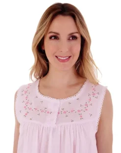 Embroidered Yoke 40" Woven Nightdress ND3272