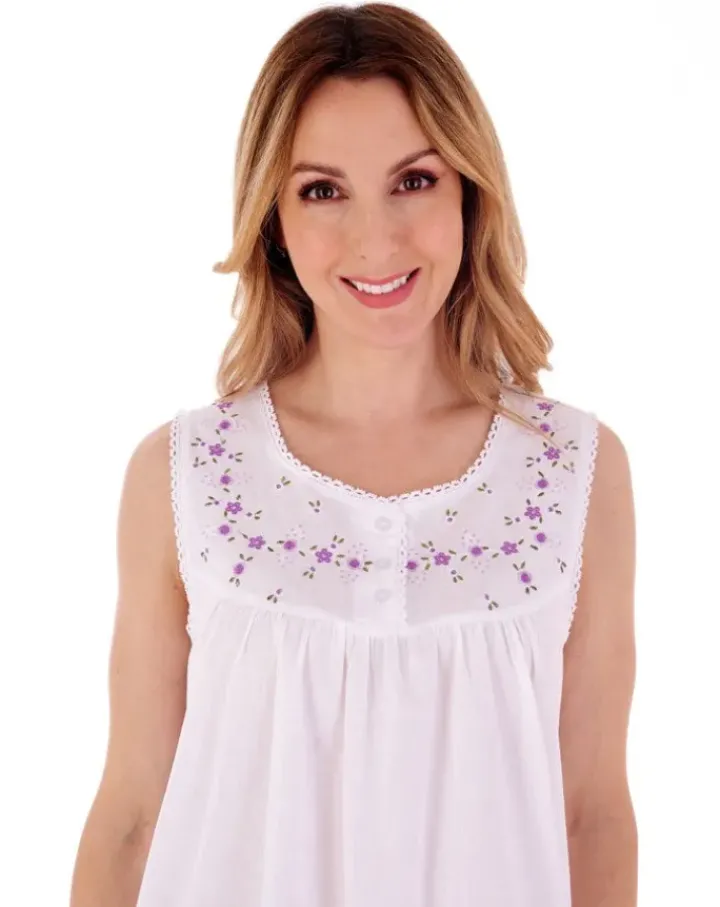 Embroidered Yoke 40" Woven Nightdress ND3272