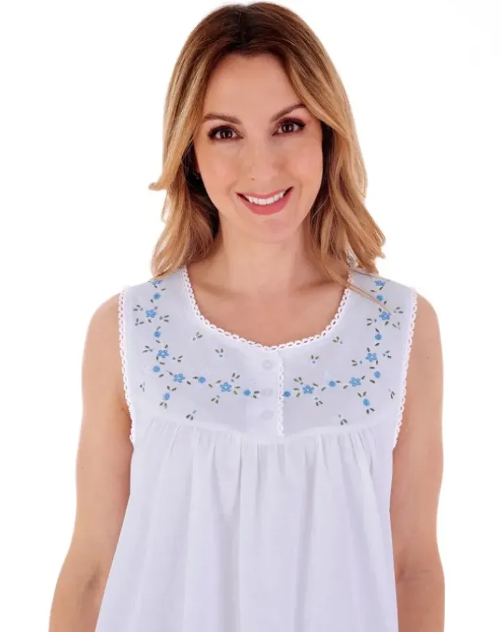 Embroidered Yoke 40" Woven Nightdress ND3272