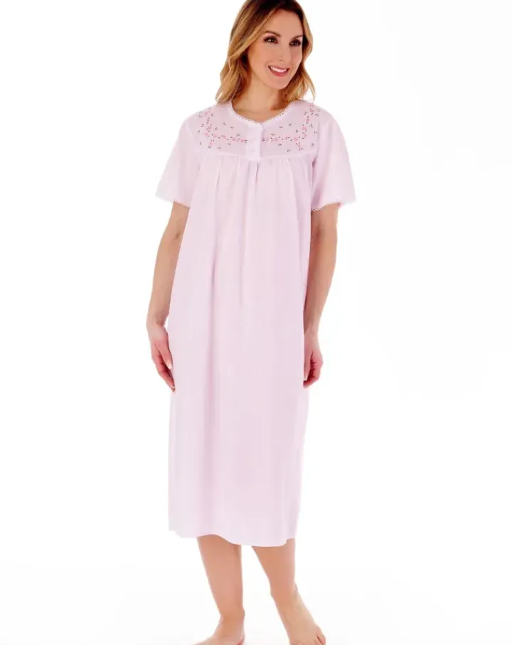 Embroidered Yoke 45" Woven Nightdress ND3270