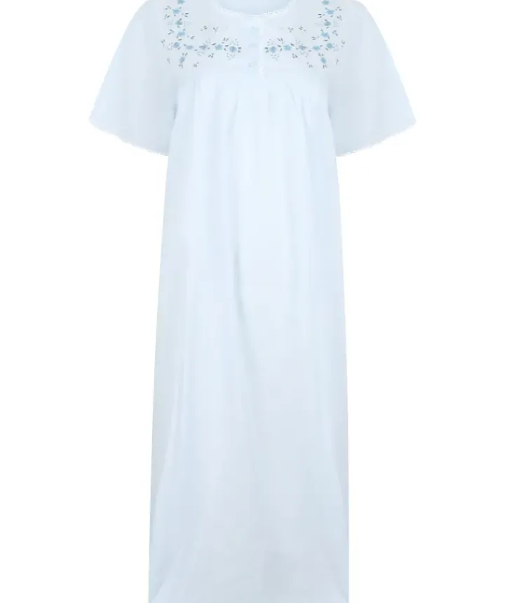 Embroidered Yoke 45" Woven Nightdress ND3270