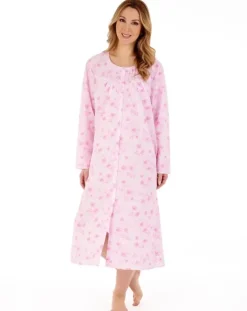 Floral Brushed 45" Button Through Woven Nightdress ND88202
