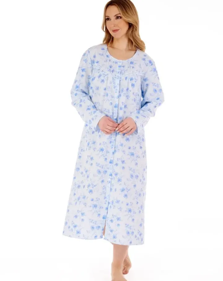 Floral Brushed 45" Button Through Woven Nightdress ND88202