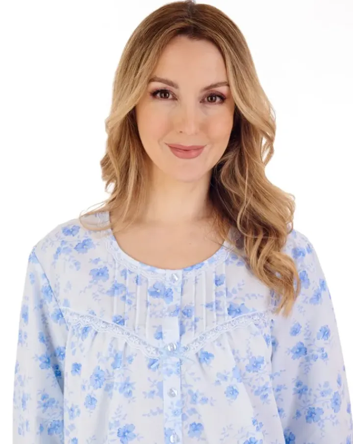 Floral Brushed 45" Button Through Woven Nightdress ND88202