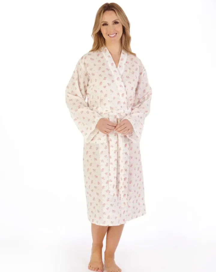 Floral Dobby Spot 45" Woven Kimono Wrap HC05214