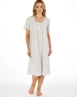 Floral Dobby Spot 42" Woven Nightdress ND05211