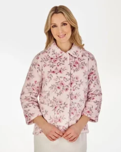 Floral Flannel Fleece 25" Bedjacket BJ04310