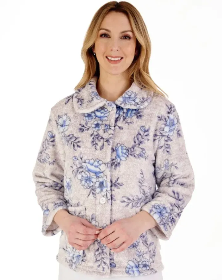 Floral Flannel Fleece 25" Bedjacket BJ88310