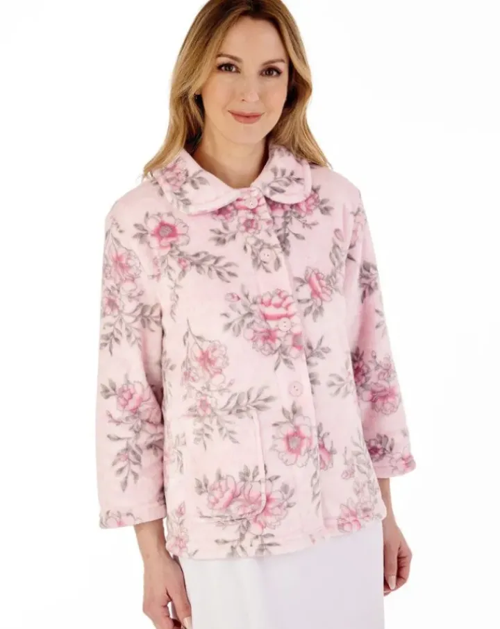 Floral Flannel Fleece 25" Bedjacket BJ88310
