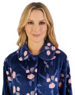 Floral Flannel Fleece Button Through Bedjacket BJ06310