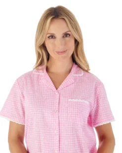 Floral Gingham Print Tailored Woven Pyjama PJ03213