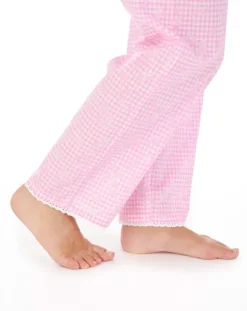 Floral Gingham Print Tailored Woven Pyjama PJ03213