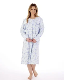 Floral Luxury Flannel 43" Brushed Woven Nightdress ND02210