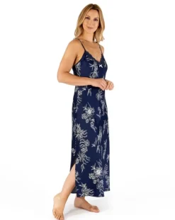 Floral Matte Satin 48" Chemise GL66720L