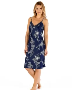 Floral Matte Satin 38" Chemise GL66720