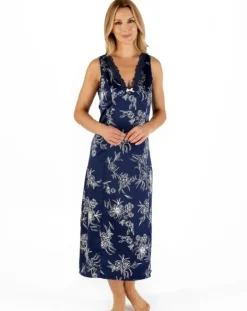 Floral Matte Satin 48" Nightdress GL66721