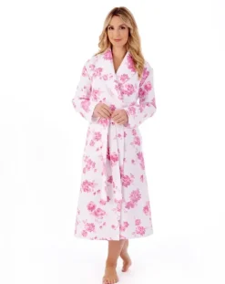 Floral Mock Quilt 46" Wrap Housecoat HC01318