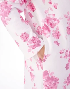 Floral Mock Quilt 46" Wrap Housecoat HC01318