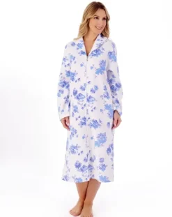 Floral Mock Quilt 45" Zip Housecoat HC01317