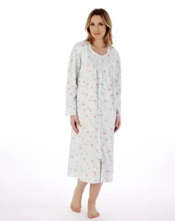 Floral Print 45" Button Through Woven Nightdress ND02202