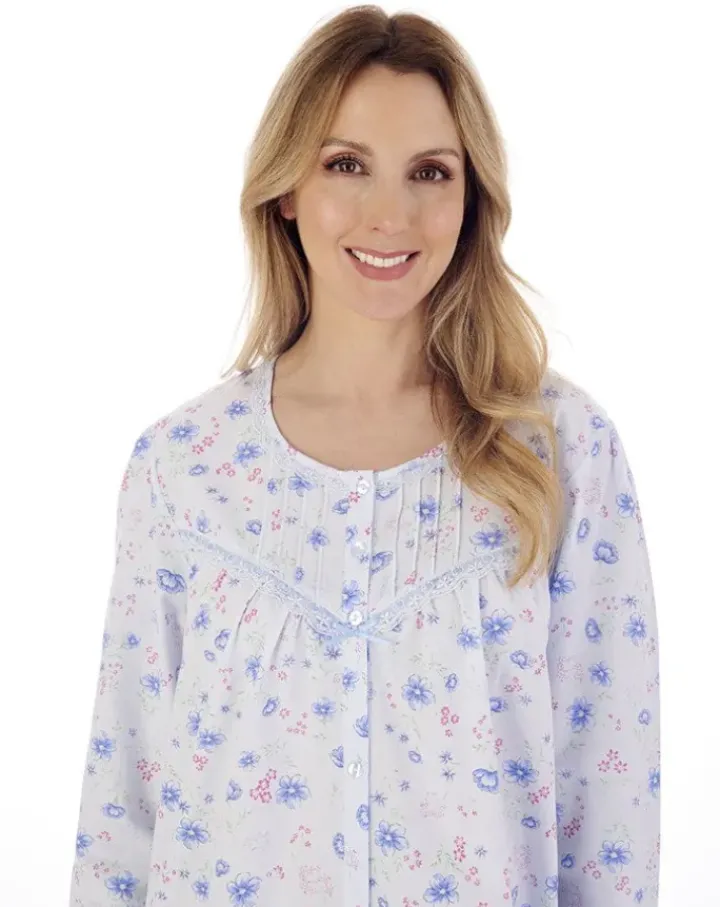 Floral Print 45" Button Through Woven Nightdress ND02202