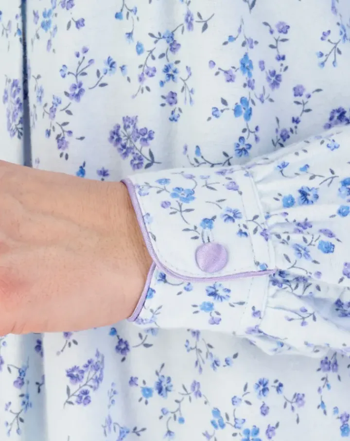 Floral Printed Luxury Flannel 51" Woven Nightdress ND04214
