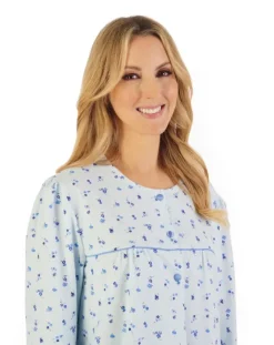 Floral Printed Luxury Flannel 43" Woven Nightdress ND06210
