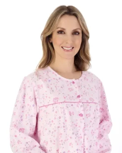 Floral Printed Luxury Flannel 43" Woven Nightdress ND04210