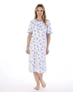 Floral Print 42" Interlock Jersey Nightdress ND02125